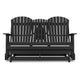 Ashley Sami 67 Inch Outdoor Adirondack Loveseat Cupholders Black