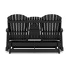 Sami 67 Inch Outdoor Adirondack Glider Loveseat Dropdown Cupholders Black By Casagear Home BM315938