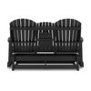 Ashley Sami 67 Inch Outdoor Adirondack Loveseat Cupholders Black