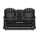 Ashley Sami 67 Inch Outdoor Adirondack Loveseat Cupholders Black