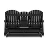Ashley Sami 67 Inch Outdoor Adirondack Loveseat, Cupholders, Black