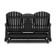 Ashley Sami 67 Inch Outdoor Adirondack Loveseat, Cupholders, Black