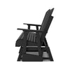 Ashley Sami 67 Inch Outdoor Adirondack Loveseat, Cupholders, Black