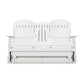 Sami 67 Inch Outdoor Adirondack Glider Loveseat Dropdown Cupholders White By Casagear Home BM315939