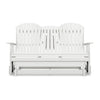 Sami 67 Inch Outdoor Adirondack Glider Loveseat Dropdown Cupholders White By Casagear Home BM315939