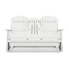 Sami 67 Inch Outdoor Adirondack Glider Loveseat Dropdown Cupholders White By Casagear Home BM315939