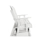 Sami 67 Inch Outdoor Adirondack Glider Loveseat Dropdown Cupholders White By Casagear Home BM315939