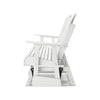 Sami 67 Inch Outdoor Adirondack Glider Loveseat Dropdown Cupholders White By Casagear Home BM315939