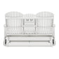 Sami 67 Inch Outdoor Adirondack Glider Loveseat Dropdown Cupholders White By Casagear Home BM315939