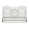 Sami 67 Inch Outdoor Adirondack Glider Loveseat Dropdown Cupholders White By Casagear Home BM315939