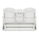 Ashley Sami 67 Inch Outdoor Adirondack Loveseat Cupholders White