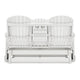 Ashley Sami 67 Inch Outdoor Adirondack Loveseat, Cupholders, White