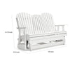Ashley Sami 67 Inch Outdoor Adirondack Loveseat Cupholders White