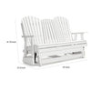 Ashley Sami 67 Inch Outdoor Adirondack Loveseat, Cupholders, White
