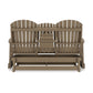 Sami 67 Inch Outdoor Adirondack Glider Loveseat Dropdown Cupholders Brown By Casagear Home BM315940