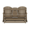 Ashley Sami 67 Inch Outdoor Adirondack Loveseat, Cupholders, Brown