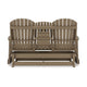 Ashley Sami 67 Inch Outdoor Adirondack Loveseat, Cupholders, Brown