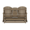 Ashley Sami 67 Inch Outdoor Adirondack Loveseat Cupholders Brown