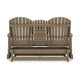 Ashley Sami 67 Inch Outdoor Adirondack Loveseat Cupholders Brown