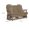 Ashley Sami 67 Inch Outdoor Adirondack Loveseat, Cupholders, Brown