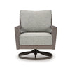 Ashley Karo 35" Outdoor Swivel Lounge Chair, Cushioned, Gray, Brown