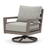 Ashley Karo 35" Outdoor Swivel Lounge Chair, Cushioned, Gray, Brown