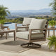 Ashley Karo 35" Outdoor Swivel Lounge Chair, Cushioned, Gray, Brown
