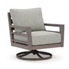 Ashley Karo 35" Outdoor Swivel Lounge Chair, Cushioned, Gray, Brown