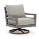 Ashley Karo 35" Outdoor Swivel Lounge Chair, Cushioned, Gray, Brown