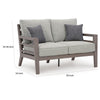 Ashley Karo 55" Outdoor Loveseat, Cushioned Seat, Gray, Brown