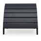 Sami 20 Inch Outdoor Ottoman Slatted Design Sloped Arc Black Finish By Casagear Home BM315946