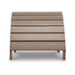 Sami 20 Inch Outdoor Ottoman, Slatted Design, Sloped Arc, Brown Finish By Casagear Home