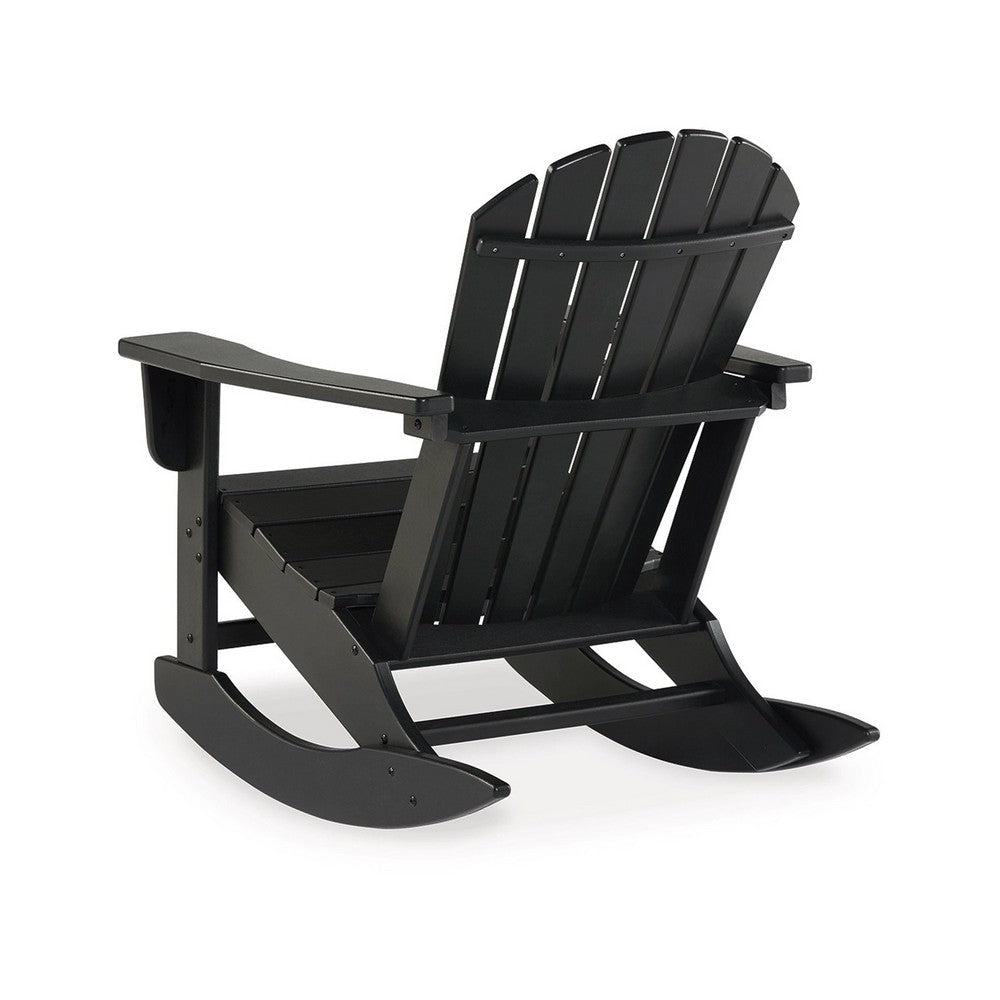 Ashley Sami 35’’ Outdoor Rocking Chair Slatted Black Finish BM315948