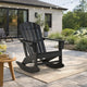 Ashley Sami 35" Outdoor Rocking Chair, Slatted, Black Finish