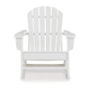 Sami 35 Inch Outdoor Rocking Chair Slatted Design Modern White Finish By Casagear Home BM315949