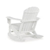 Sami 35 Inch Outdoor Rocking Chair Slatted Design Modern White Finish By Casagear Home BM315949