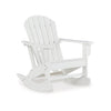 Sami 35 Inch Outdoor Rocking Chair Slatted Design Modern White Finish By Casagear Home BM315949