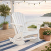 Ashley Sami 35" Outdoor Rocking Chair, Slatted, White Finish