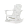 Sami 35 Inch Outdoor Rocking Chair Slatted Design Modern White Finish By Casagear Home BM315949