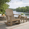 Ashley Sami 35" Outdoor Rocking Chair, Slatted, Brown Finish