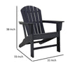 Sami 33 Inch Outdoor Chair, Slatted Design, Adirondack, Black Finish By Casagear Home
