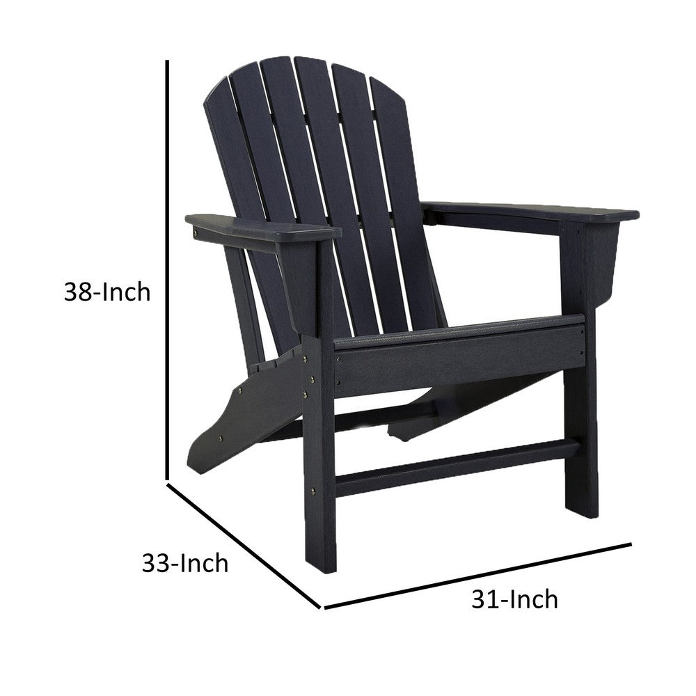 Ashley Sami 33" Outdoor Chair, Slatted Design, Adirondack, Black