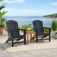 Ashley Sami 33" Outdoor Chair, Slatted Design, Adirondack, Black
