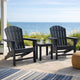 Ashley Sami 33" Outdoor Chair, Slatted Design, Adirondack, Black