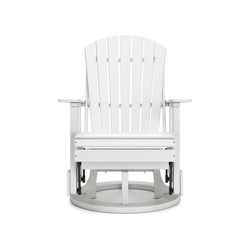 Ashley Sami 31 Inch Outdoor Swivel Glider Chair Slatted Adirondack White Finish BM315952