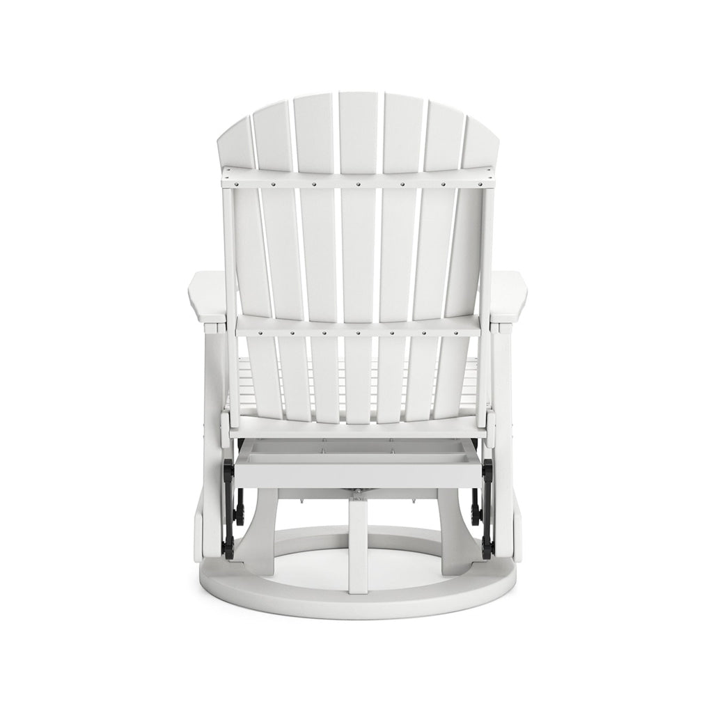 Sami 31 Inch Outdoor Swivel Glider Chair Slatted Adirondack White Finish By Casagear Home BM315952