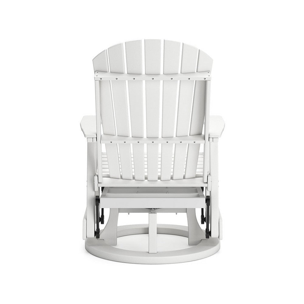 Ashley Sami 31 Inch Outdoor Swivel Glider Chair Slatted Adirondack White Finish BM315952