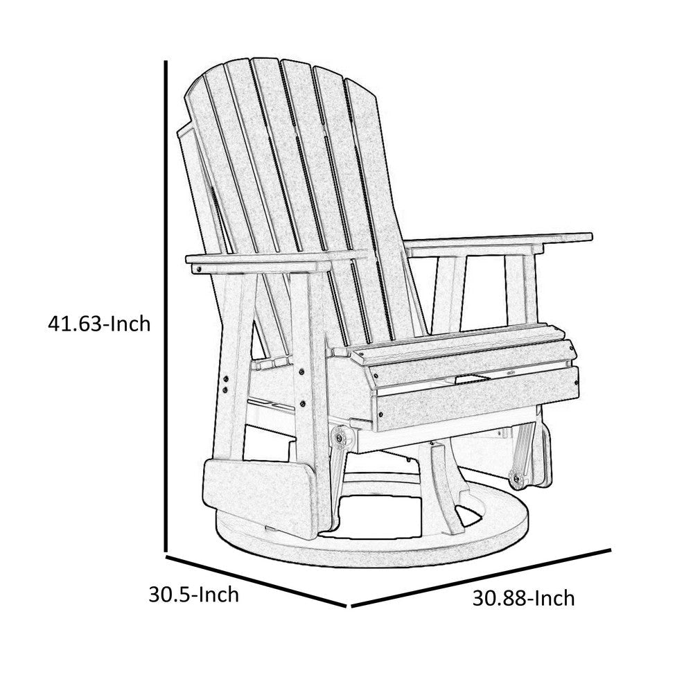 Ashley Sami 31 Inch Outdoor Swivel Glider Chair Slatted Adirondack White Finish BM315952