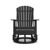 Sami 31 Inch Outdoor Swivel Glider Chair Slatted Adirondack Black Finish By Casagear Home BM315953