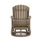 Sami 31 Inch Outdoor Swivel Glider Chair Slatted Adirondack Brown Finish By Casagear Home BM315954